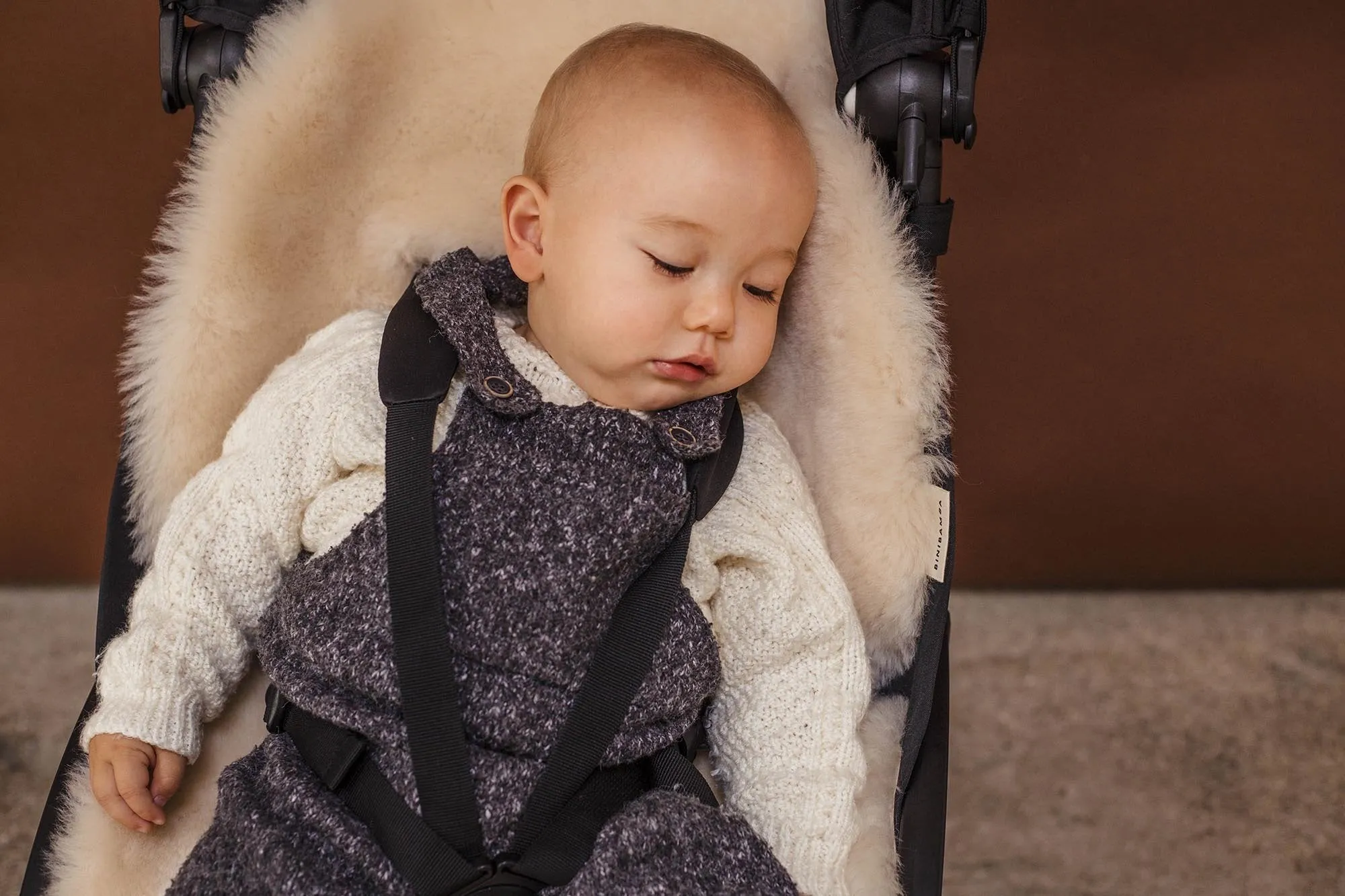 Binibamba Sheepskin Buggy Liner - Milk