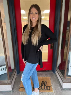 Black Dolman V Neck
