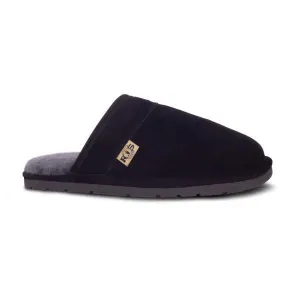 Black Slip-On Sheepskin Scuff Slippers By CLOUD NINE / RJS - Shoe Size Men S-M-L-XL-XXL