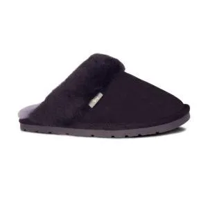 Black Slip-On Sheepskin Scuff Slippers for Women by CLOUD NINE / RJS - Shoe Size S-M-L-XL-XXL