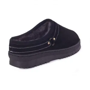 Black Unisex Clog Sheepskin Slipper by CLOUD NINE / RJS - Shoe Size Women 5-6-7-8-9-10-11