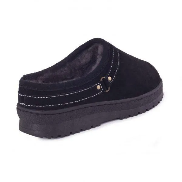 Black Unisex Clog Sheepskin Slipper by CLOUD NINE / RJS - Shoe Size Women 5-6-7-8-9-10-11