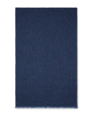 Blue Cashmere Chevron Scarf