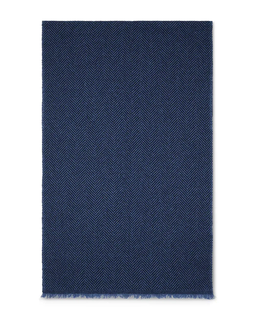 Blue Cashmere Chevron Scarf