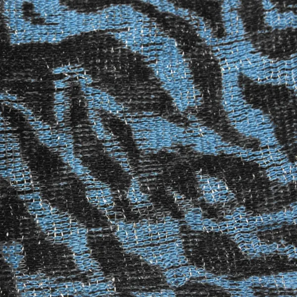 Blue Lightweight 3 in 1 Zebra Print Sheer Scarf