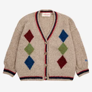 Bobo Diamonds Intarsia Cardigan by Bobo Choses