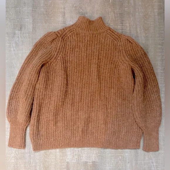 BODEN | Ribbed Fluffy High Neck Jumper Turtleneck Sweater Brown Tan Women’s 10