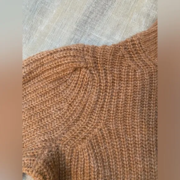 BODEN | Ribbed Fluffy High Neck Jumper Turtleneck Sweater Brown Tan Women’s 10