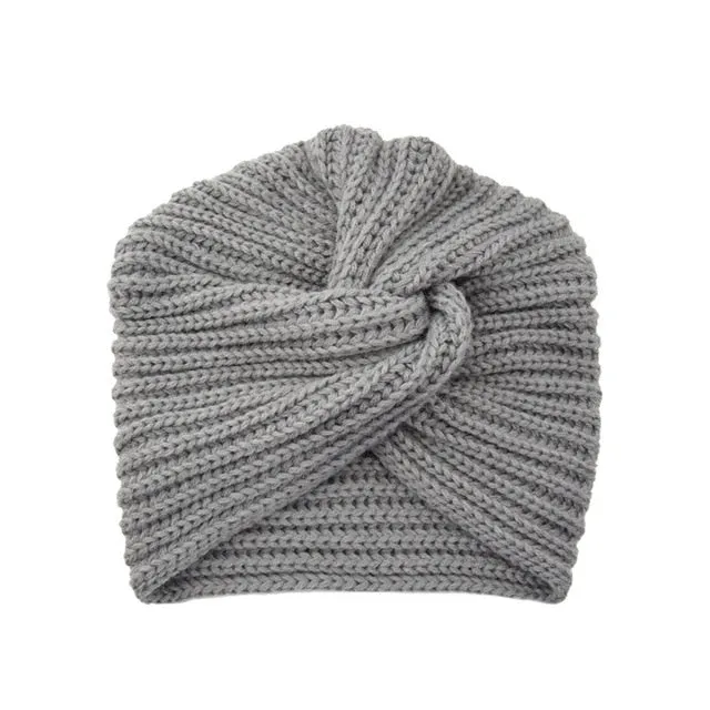 Bohemia turban cashmere cross wrap knitted Beanie