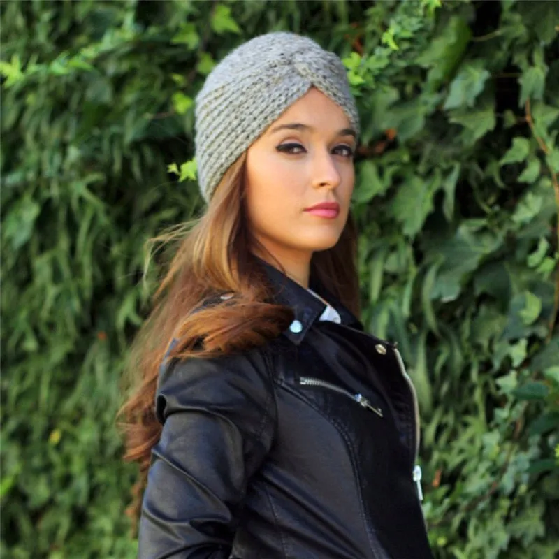 Bohemia turban cashmere cross wrap knitted Beanie