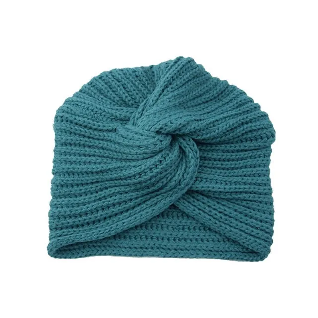 Bohemia turban cashmere cross wrap knitted Beanie