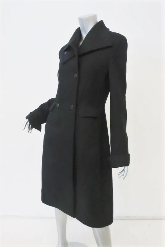 Bottega Veneta Double Breasted Coat Black Wool-Cashmere Size 42