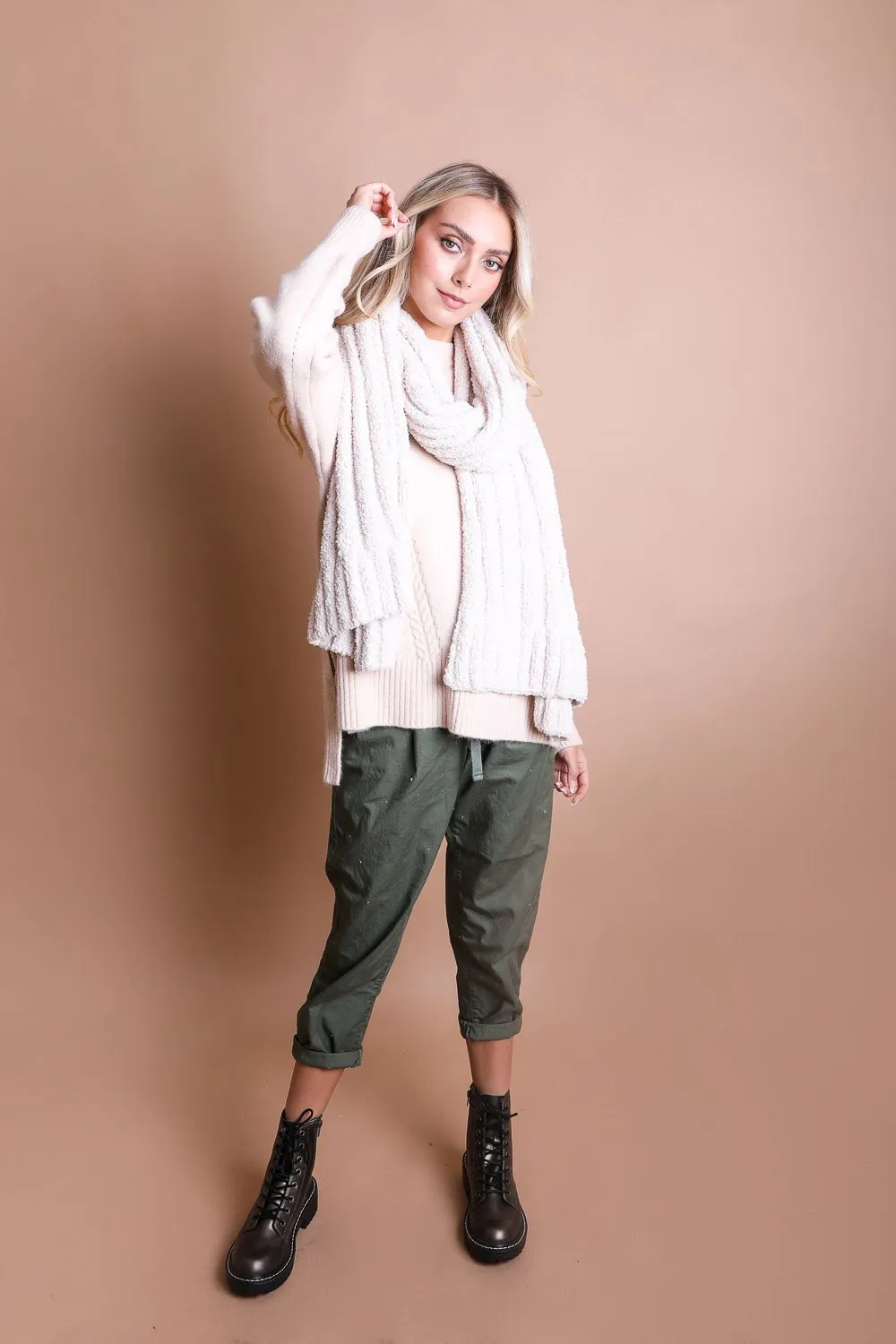 Boucle Vertical Knit Scarf (5 colors)
