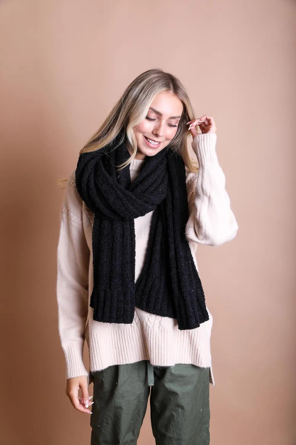 Boucle Vertical Knit Scarf (5 colors)
