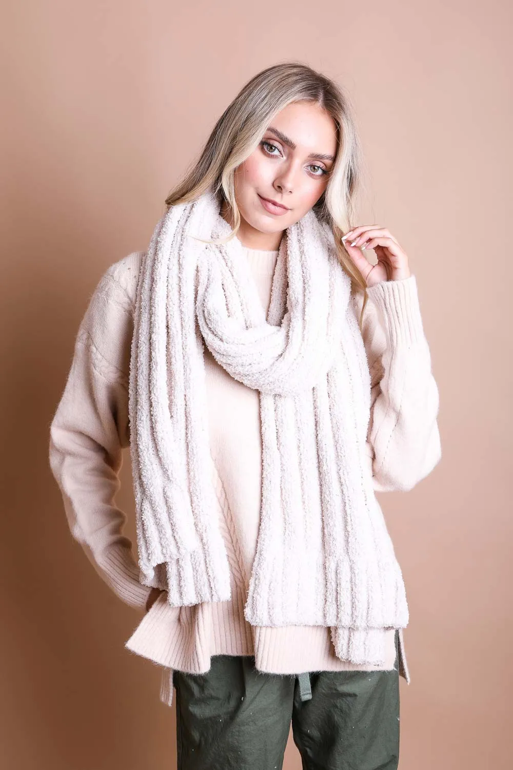 Boucle Vertical Knit Scarf (5 colors)
