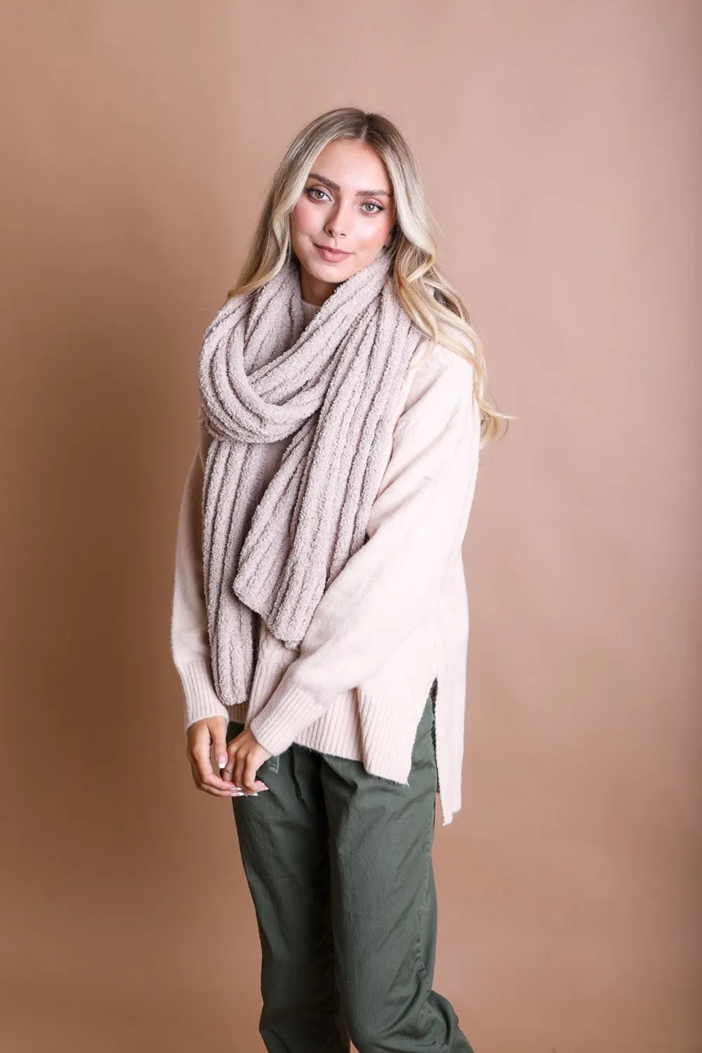 Boucle Vertical Knit Scarf (5 colors)