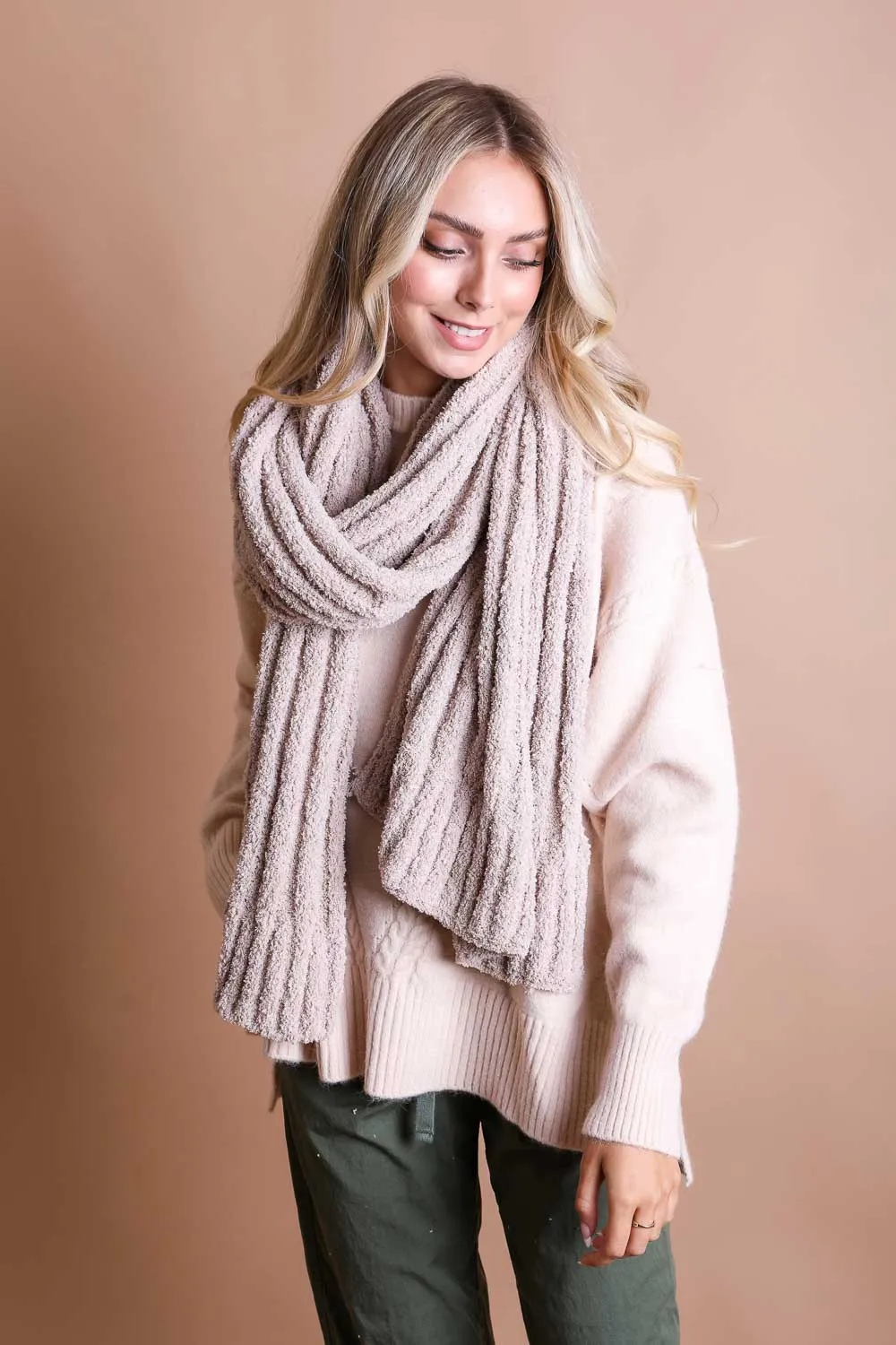 Boucle Vertical Knit Scarf (5 colors)