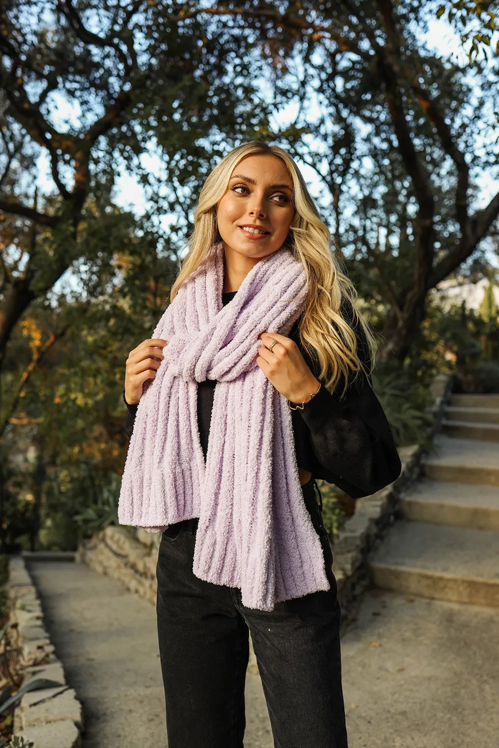 Boucle Vertical Knit Scarf (5 colors)