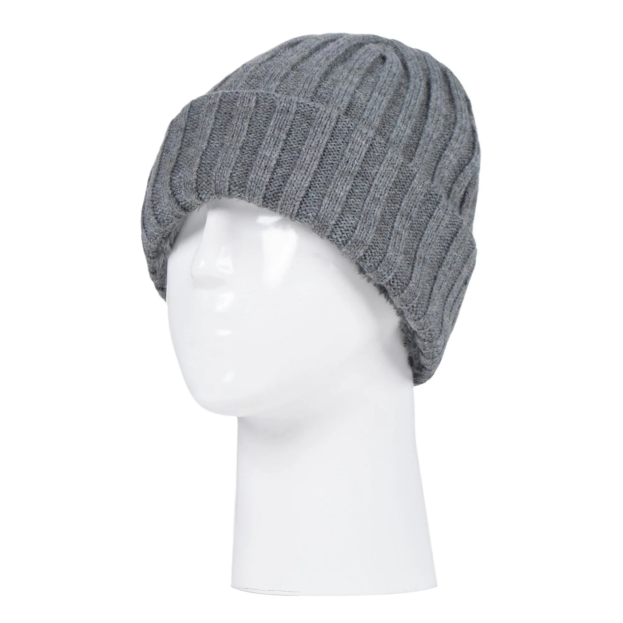 Boys Every Day Casual Wear Ribbed Turnover Winter Hat for Kids