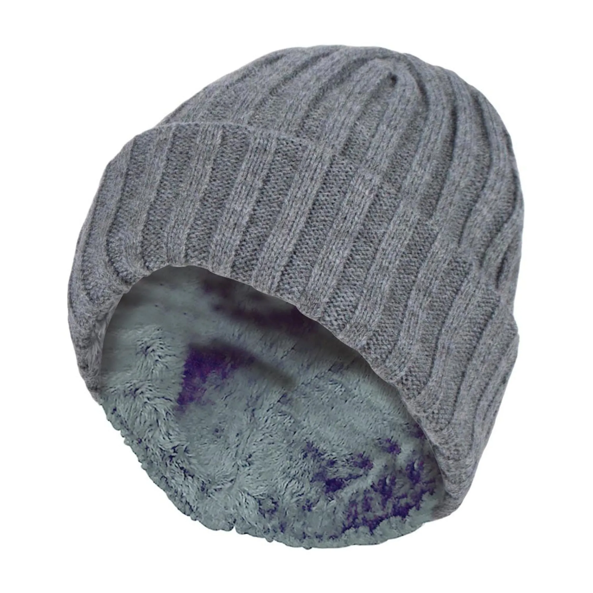 Boys Every Day Casual Wear Ribbed Turnover Winter Hat for Kids