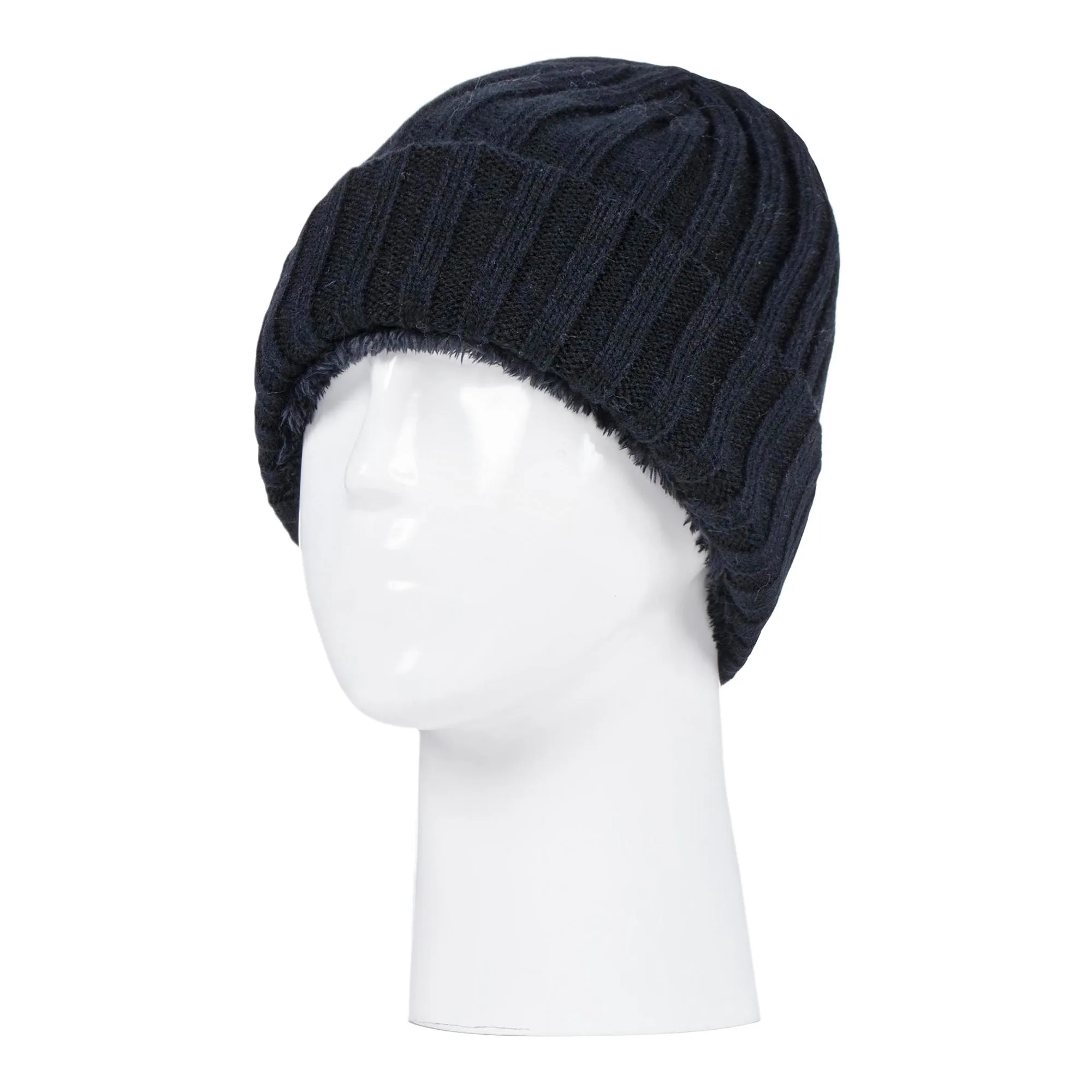 Boys Every Day Casual Wear Ribbed Turnover Winter Hat for Kids