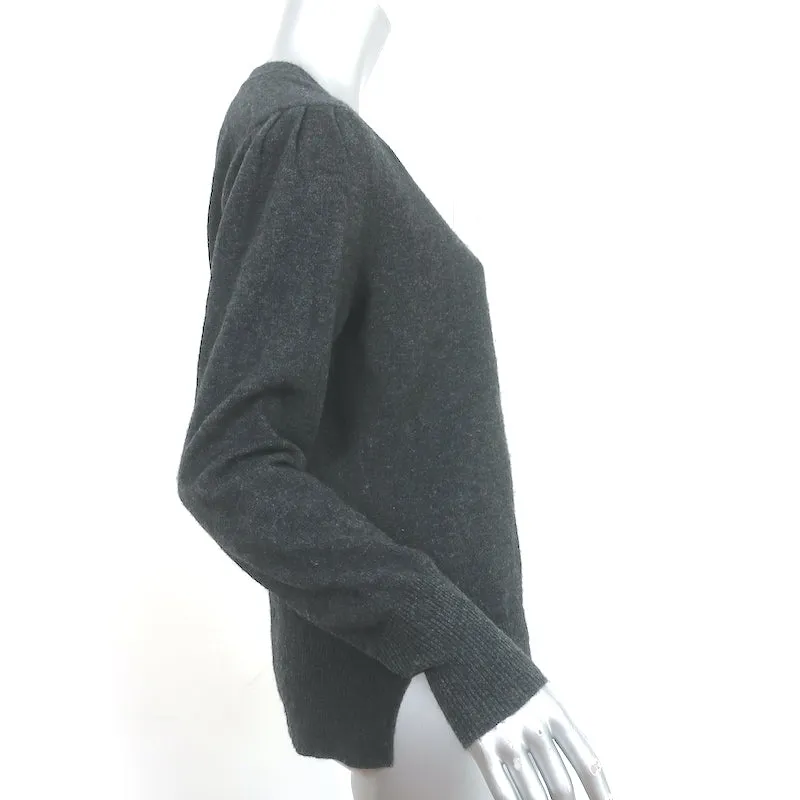 Brochu Walker Lace-Trim Sweater Marcella Charcoal Wool-Cashmere Size Small
