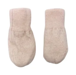 Buissonnière lined pink cashmere mittens - 6-9m