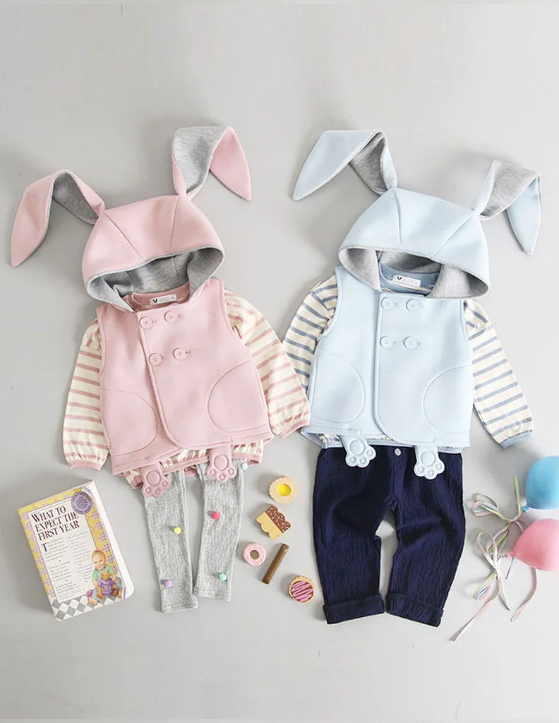Bunny Sleeveless Jacket Pink