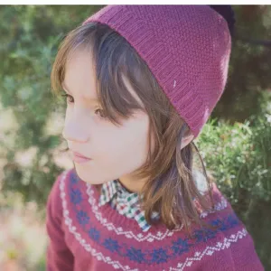 Burgundy Pom Pom Hat (Cashmere & Wool)