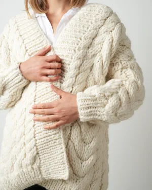 cable cardigan - cream