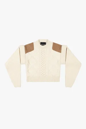 Cable Knit Crew Jumper - Ivory