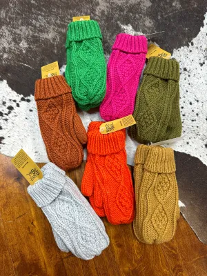 Cable Knit Fleece Lined Mittens
