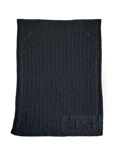 CABLE KNIT INITIAL STROLLER BLANKET