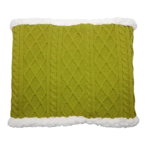 Cable Knit Snood Neck Warmer | Green