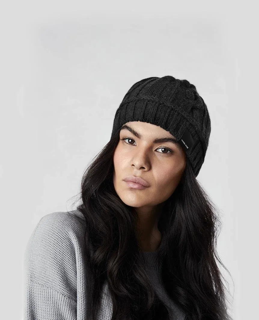 Cable Toque Womens Black