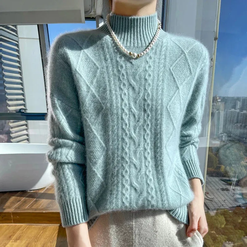 Capucine - Pull col roulé en laine cachemire