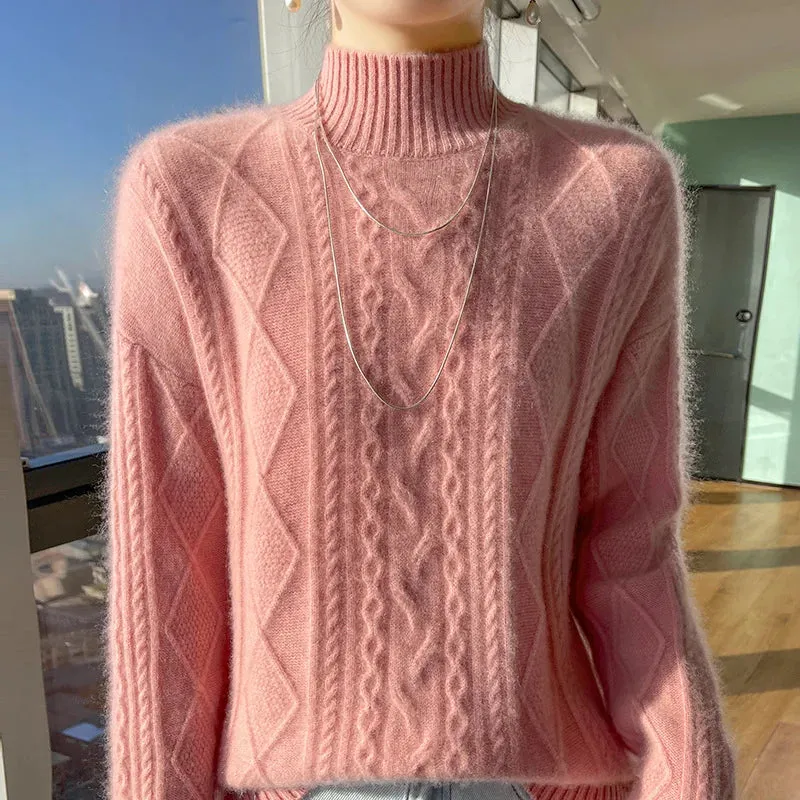 Capucine - Pull col roulé en laine cachemire