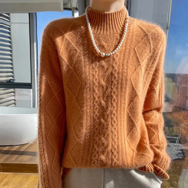 Capucine - Pull col roulé en laine cachemire