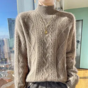 Capucine - Pull col roulé en laine cachemire