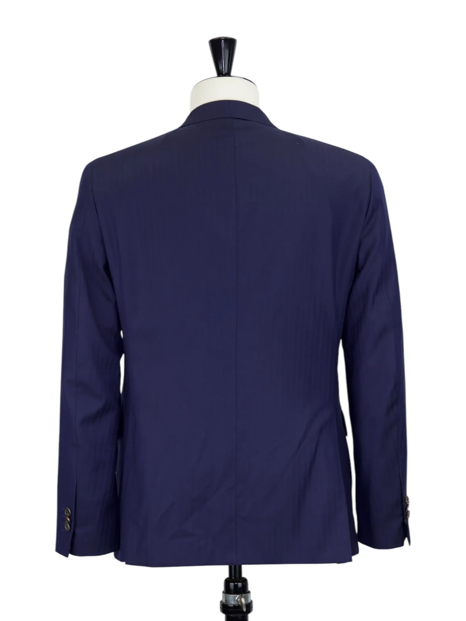 Caruso Navy Super 170's Wool & Cashmere "Cashmere Wish" Herringbone Boheme Suit   Extra Trousers