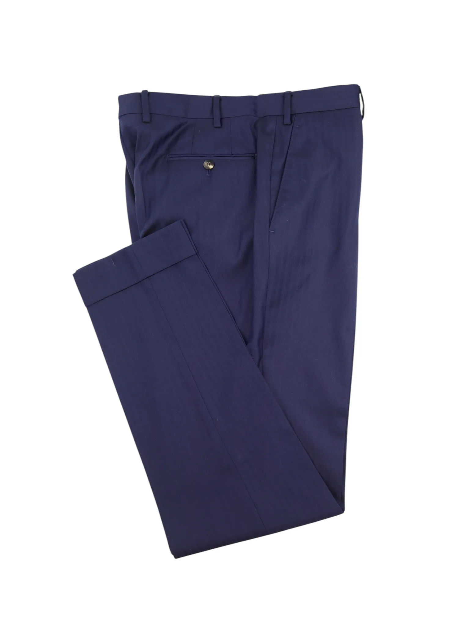 Caruso Navy Super 170's Wool & Cashmere "Cashmere Wish" Herringbone Boheme Suit   Extra Trousers