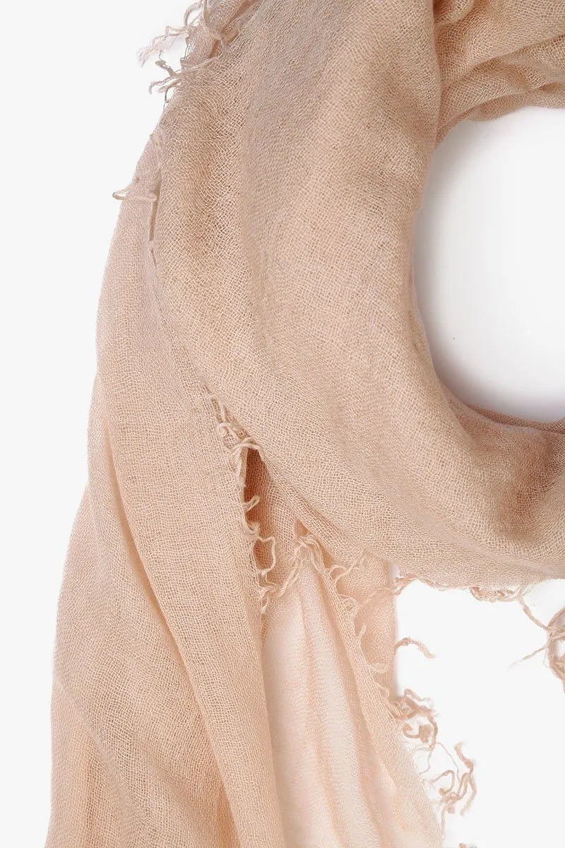 CASHMERE AND SILK SCARF IN DOESKIN