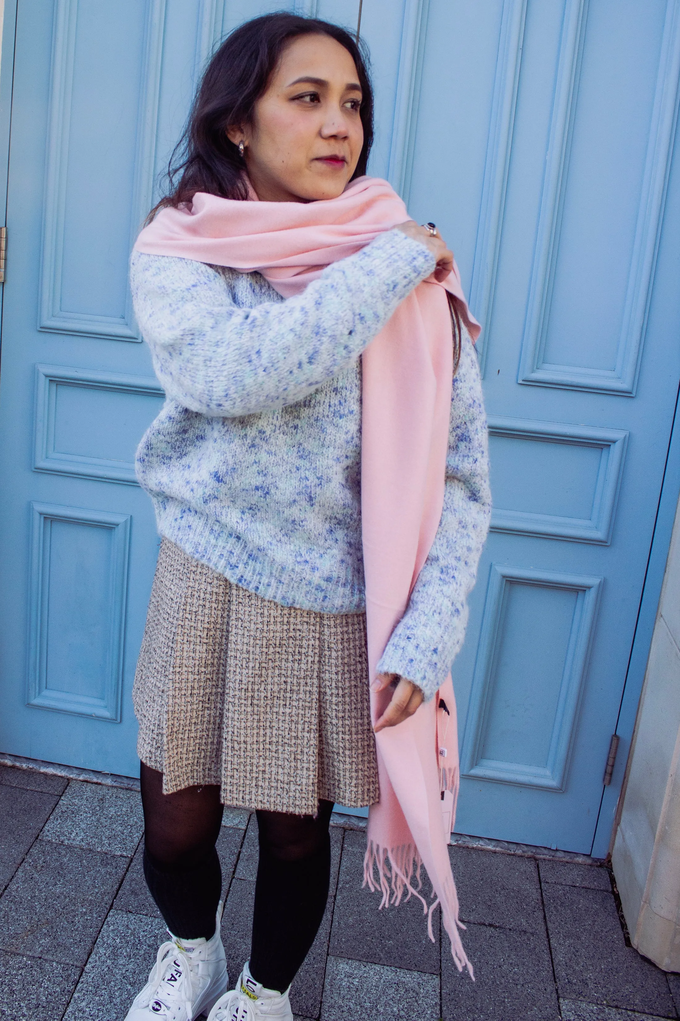 Cashmere Blend Colour Block Scarf
