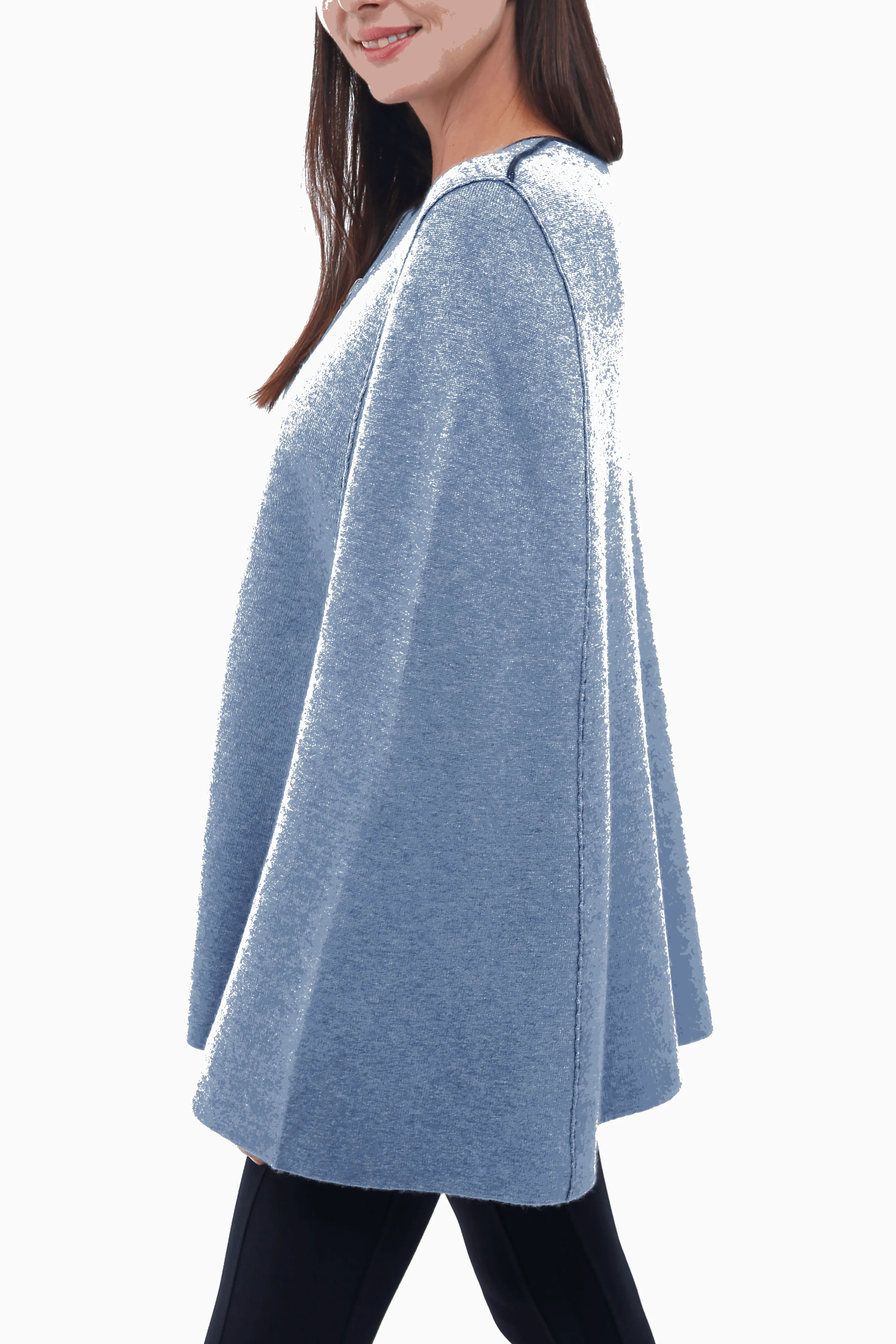 Cashmere Blend Zip Front Reversible Cape