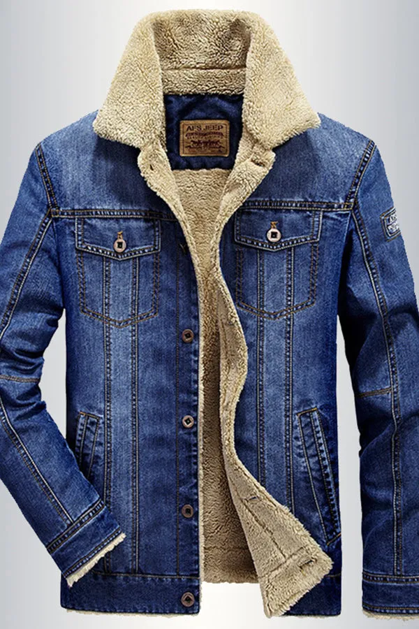 Cashmere denim coat cashmere jacket