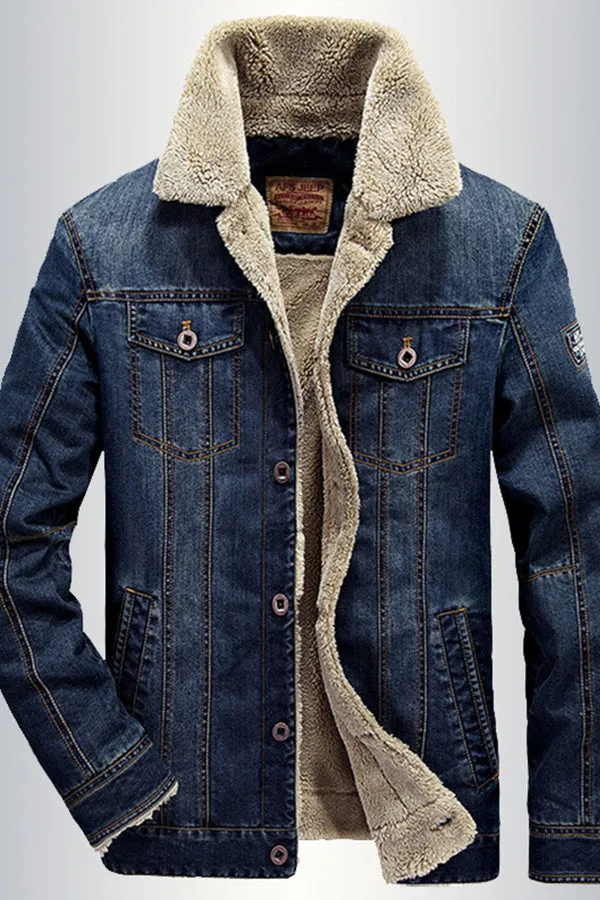 Cashmere denim coat cashmere jacket