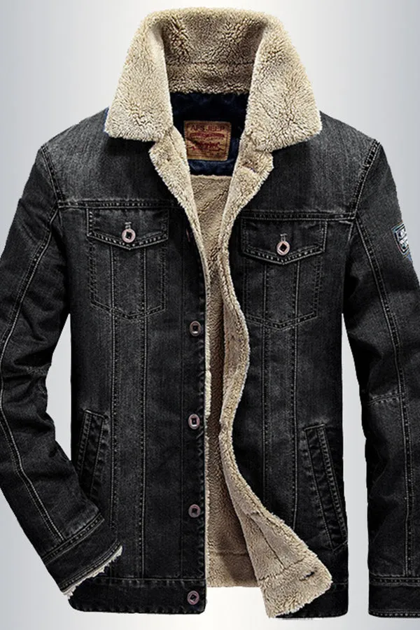 Cashmere denim coat cashmere jacket