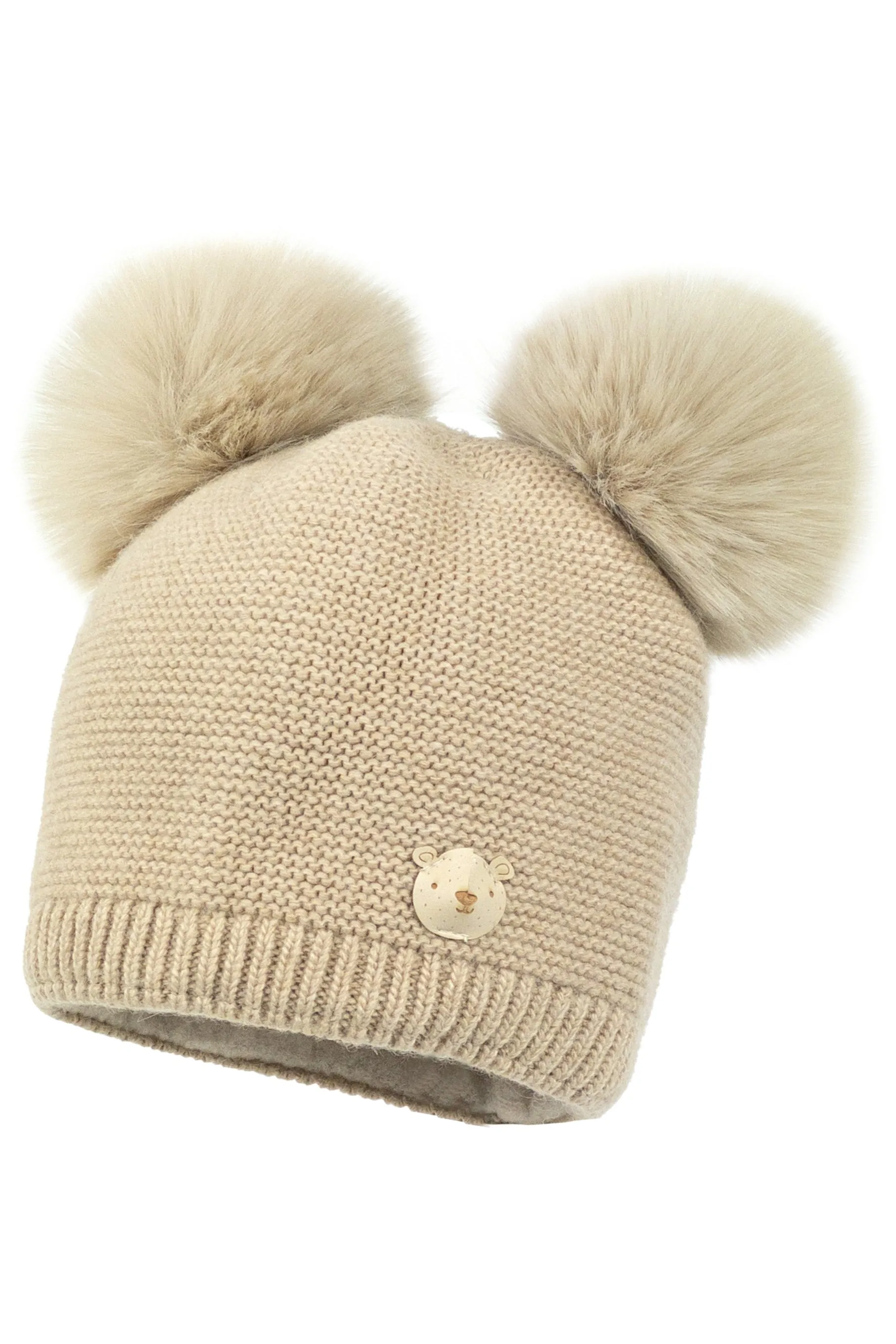 Cashmere Double Faux Fur Pom Pom Hat