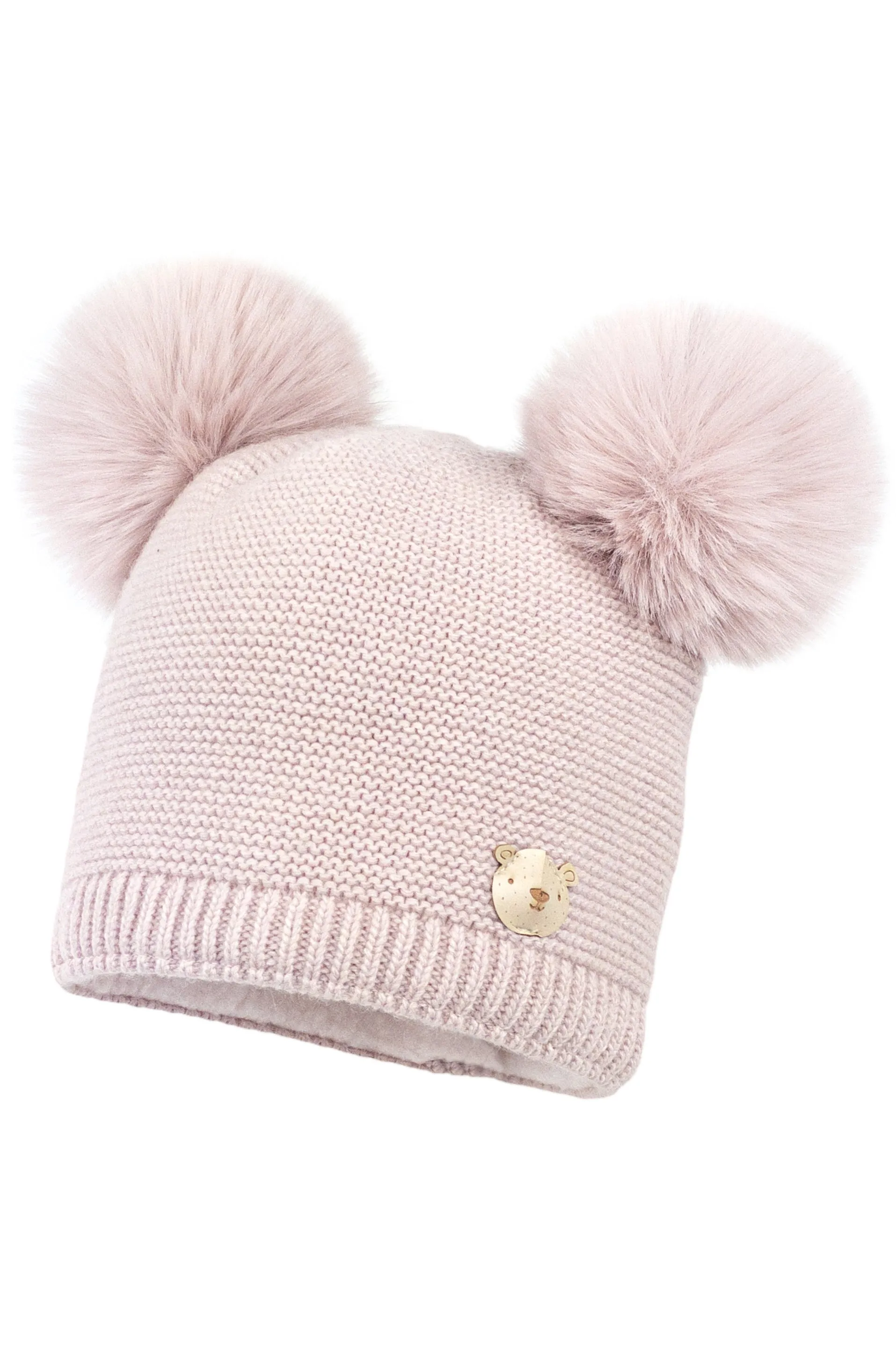 Cashmere Double Faux Fur Pom Pom Hat