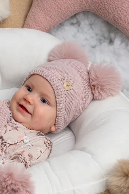 Cashmere Double Faux Fur Pom Pom Hat